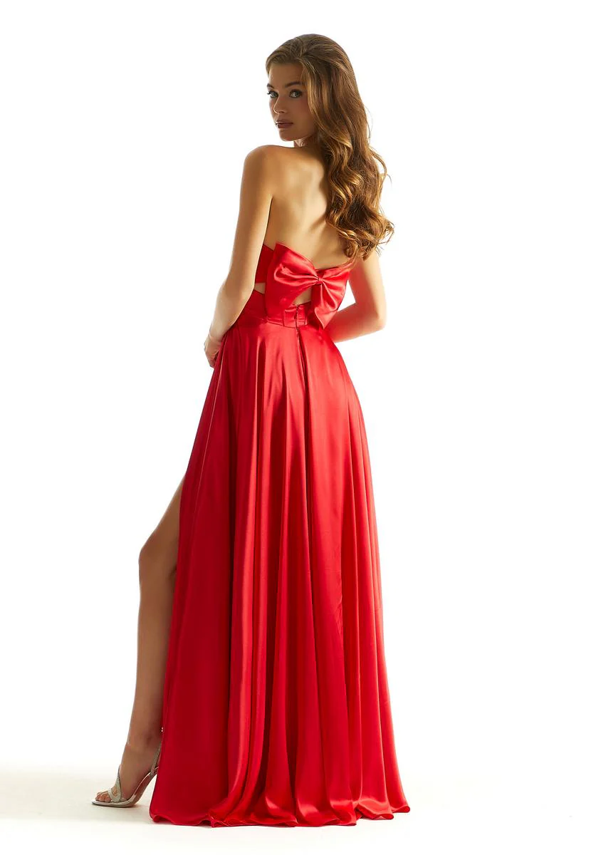 Morilee Strapless Simple Satin Corset Prom Dress 49048 - Image 2