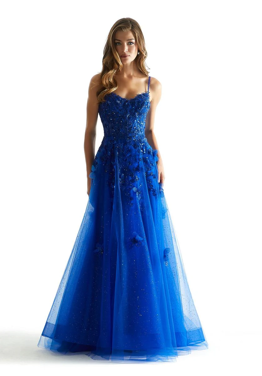 Morilee 3D Floral Lace-up Back Prom Dress 49049