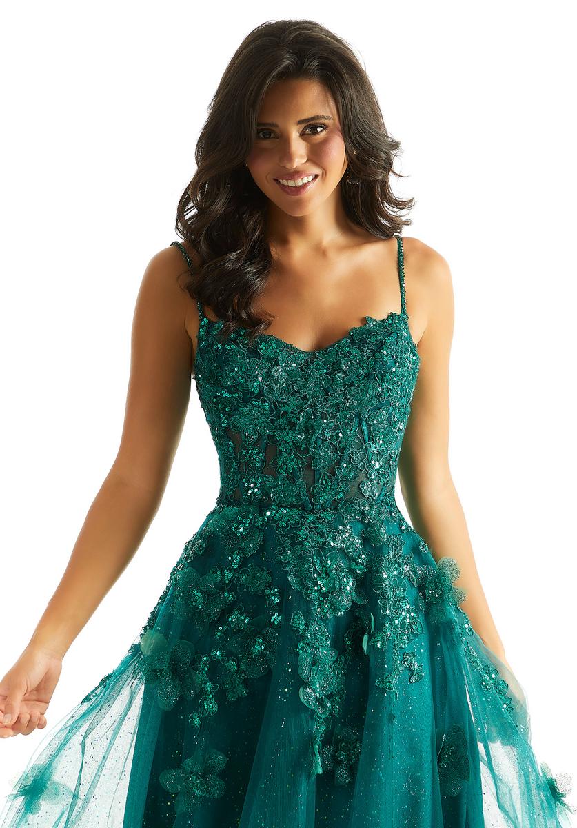 Morilee 3D Floral Lace-up Back Prom Dress 49049 - Image 7