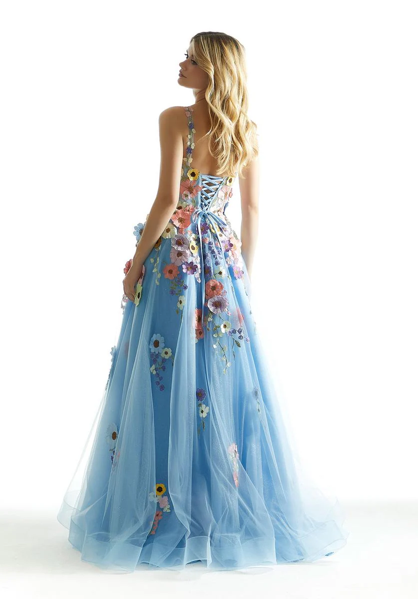 Morilee 3D Floral A-Line Prom Dress 49074 - Image 2