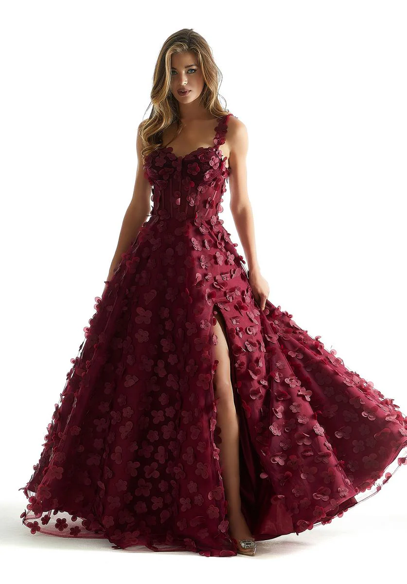 Morilee 3D Floral Corset Ball Gown Prom Dress 49078 - Image 3