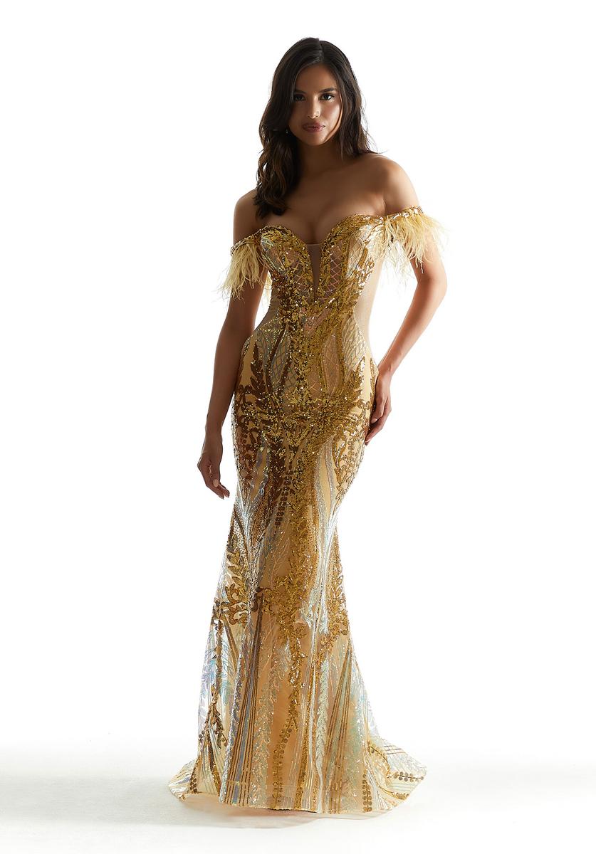 Morilee Feather Strapless Sequin Prom Dress 49081 - Image 4
