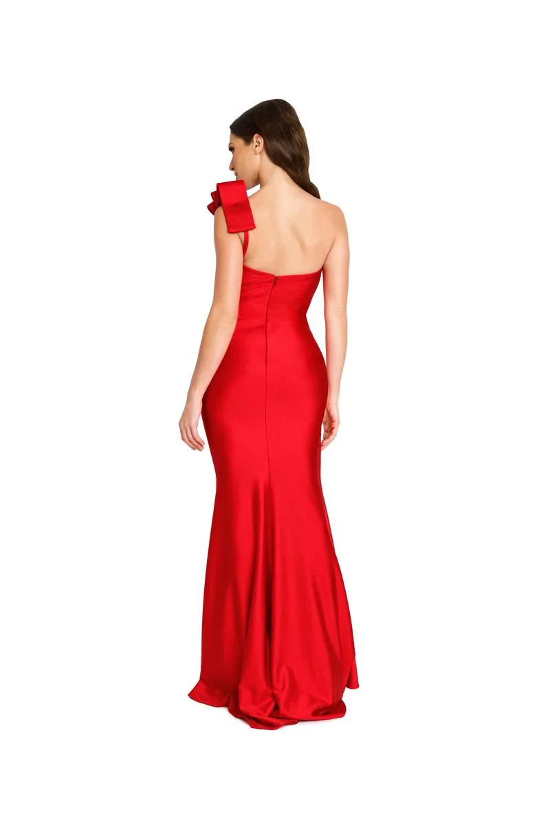 Nicole Bakti One Shoulder Evening Dress 7356 - Image 2