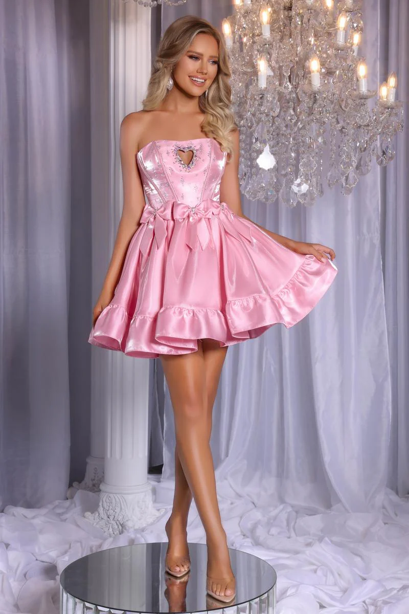 Portia and Scarlett Bow Ruffle Homecoming Dress PS25732 - Image 9