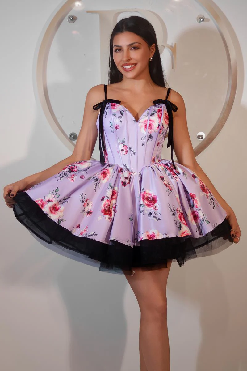 Portia and Scarlett Floral Print HoCo Dress PS25765 - Image 9