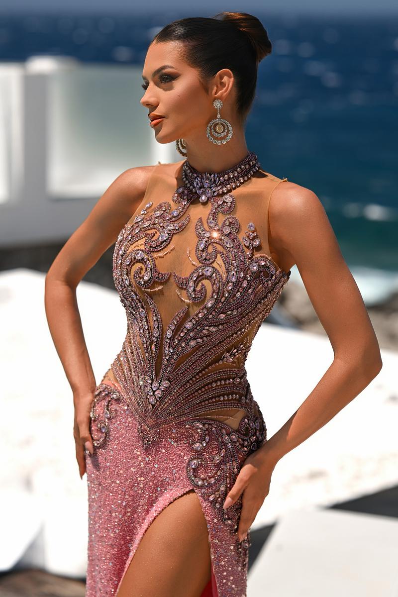 Portia and Scarlett Beaded Halter Prom Dress PS26436C - Image 10