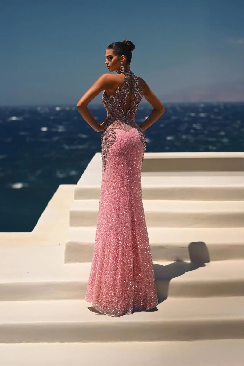 Portia and Scarlett Beaded Halter Prom Dress PS26436C - Image 2