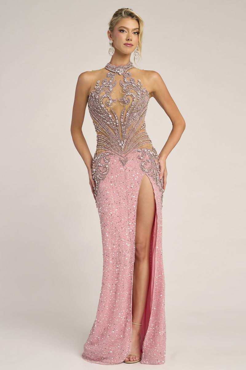 Portia and Scarlett Beaded Halter Prom Dress PS26436C - Image 3