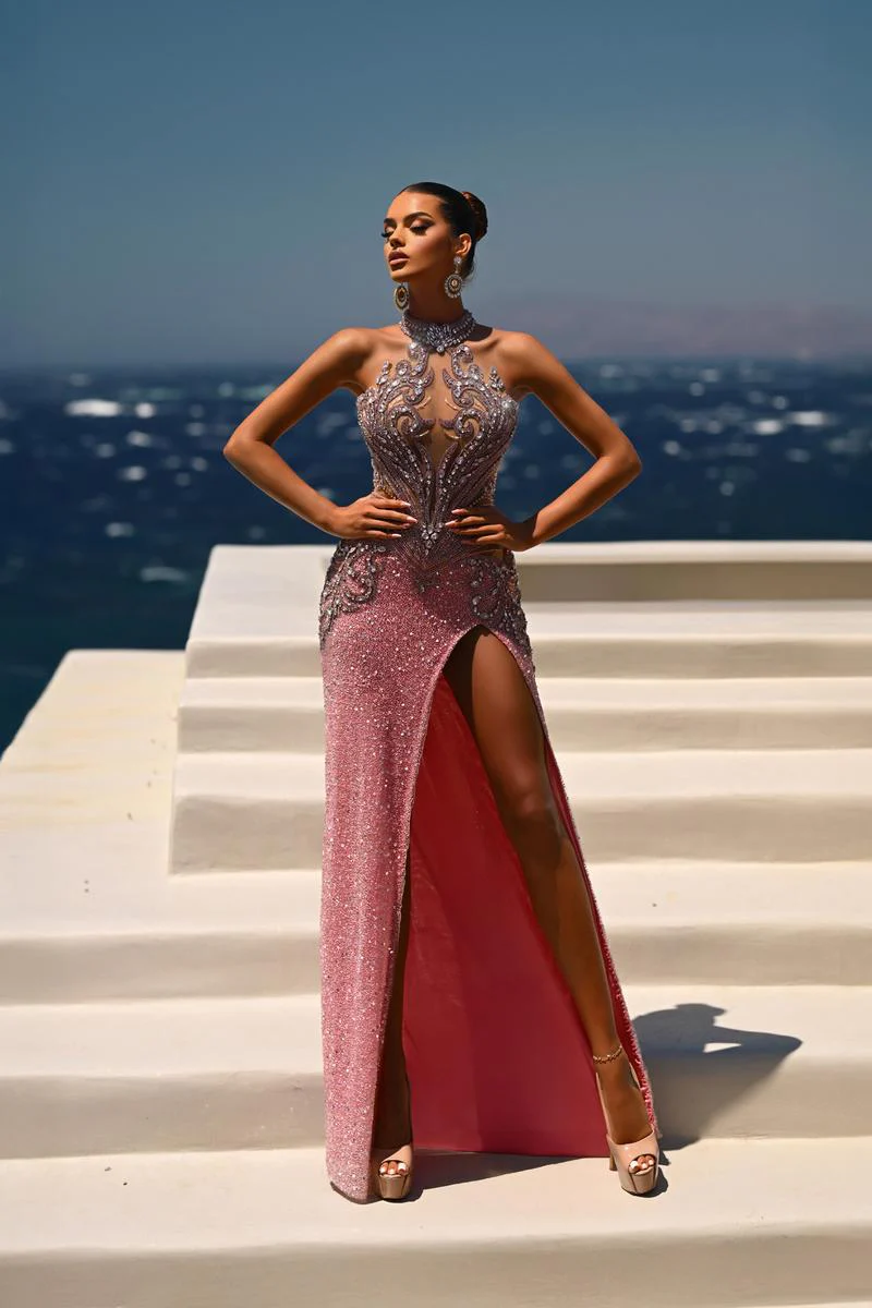 Portia and Scarlett Beaded Halter Prom Dress PS26436C - Image 5