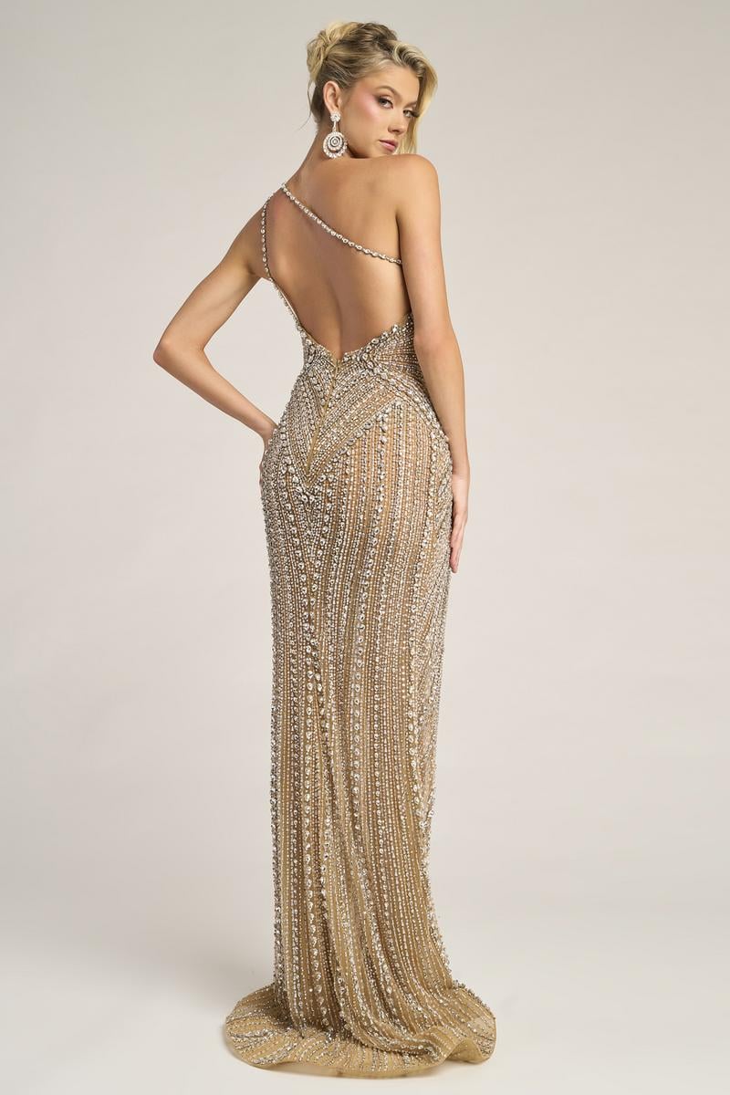 Portia and Scarlett One Shoulder Beaded Prom Dress PS26447C - Image 2