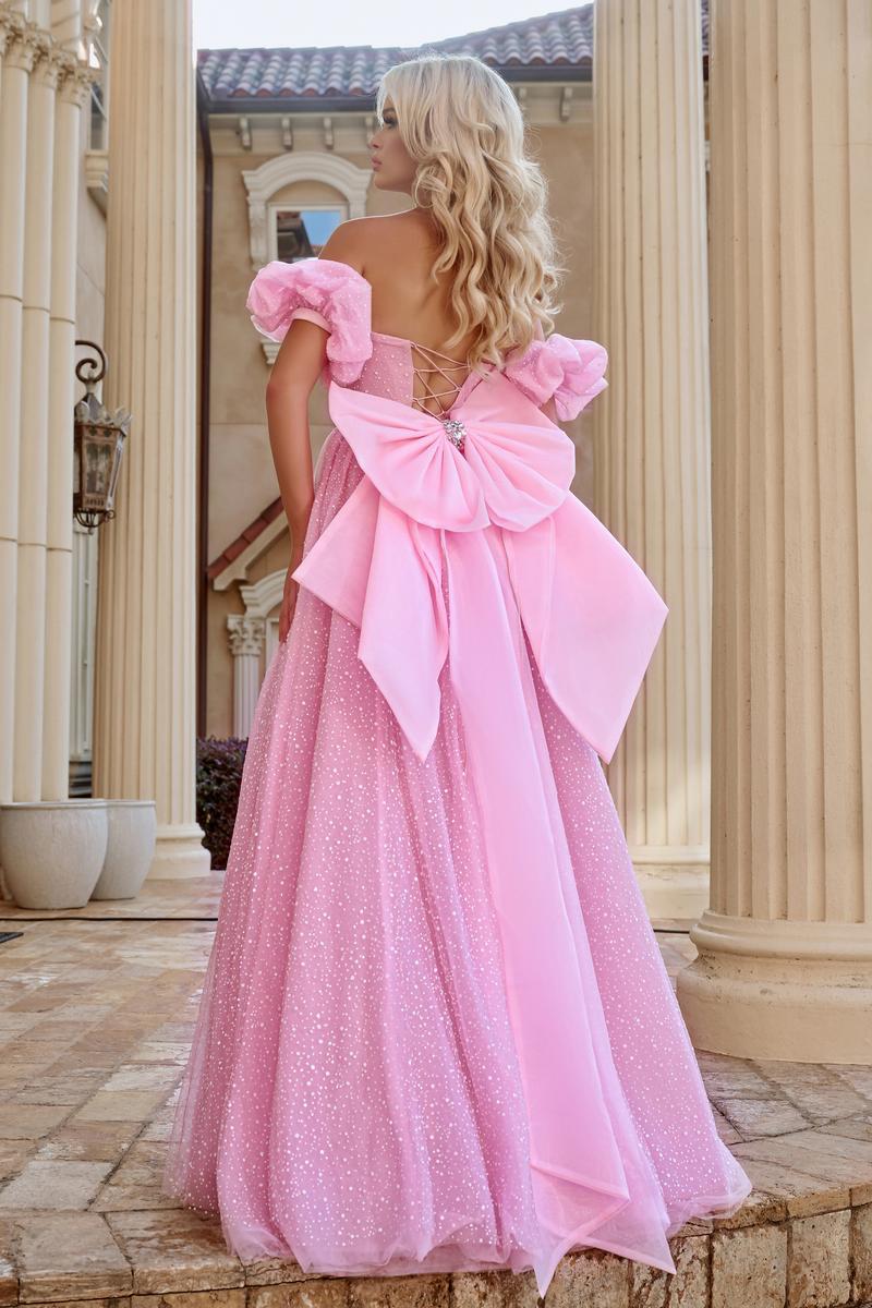 Portia and Scarlett Puff Sleeve Ball Gown PS24066 - Image 8