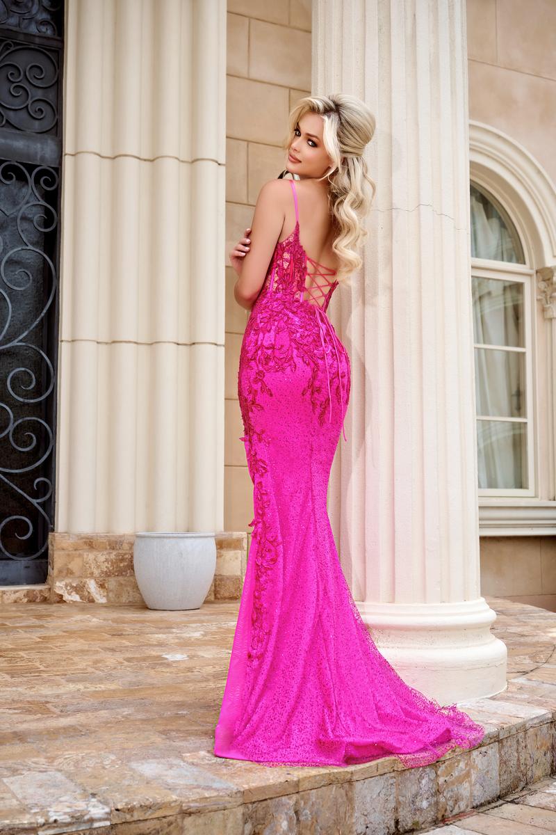 Portia and Scarlett Lace Illusion Prom Dress PS24241 - Image 4