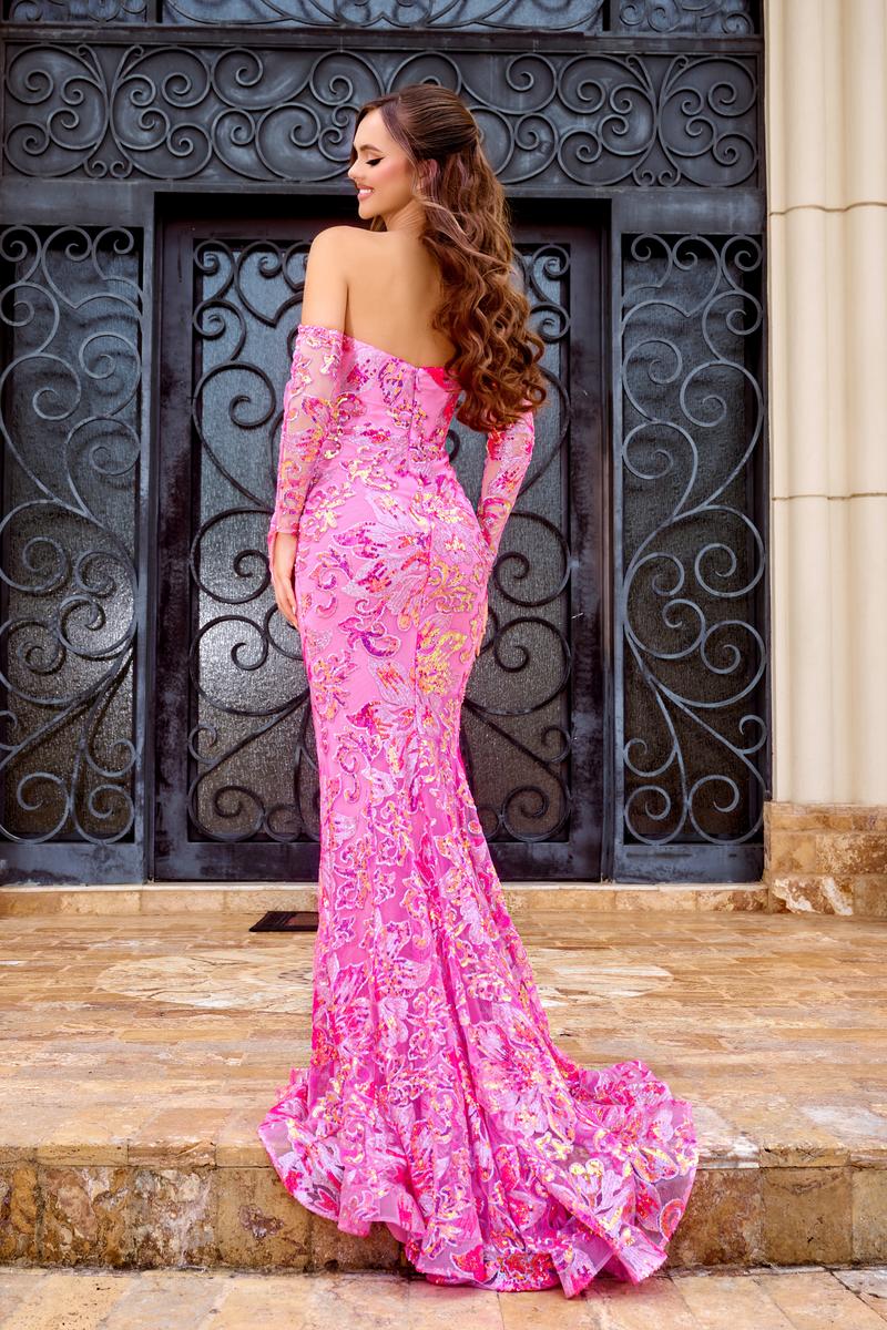 Portia and Scarlett Floral Sequin Prom Dress PS24319 - Image 2