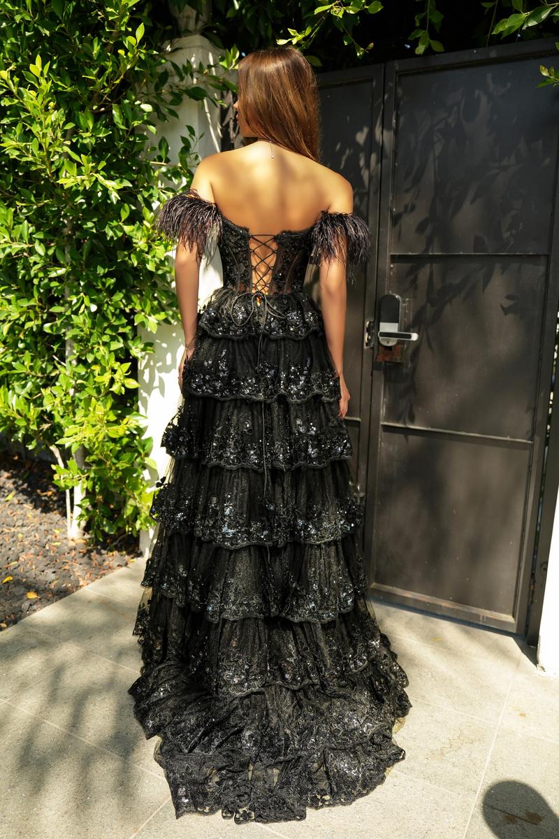 Portia and Scarlett Plunging Lace Prom Dress PS24525 - Image 2