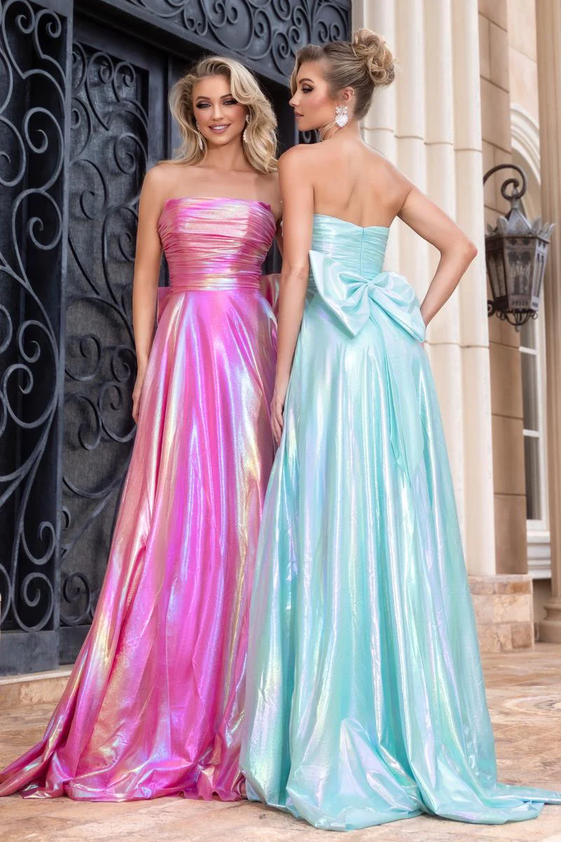 Portia & Scarlett Holographic A-Line Prom Dress PS25283 - Image 2
