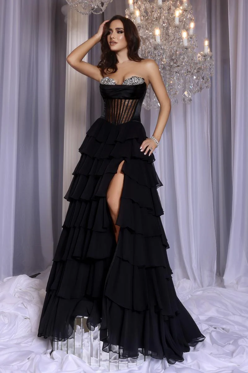 Portia & Scarlett A-Line Ruffle Prom Dress PS25961