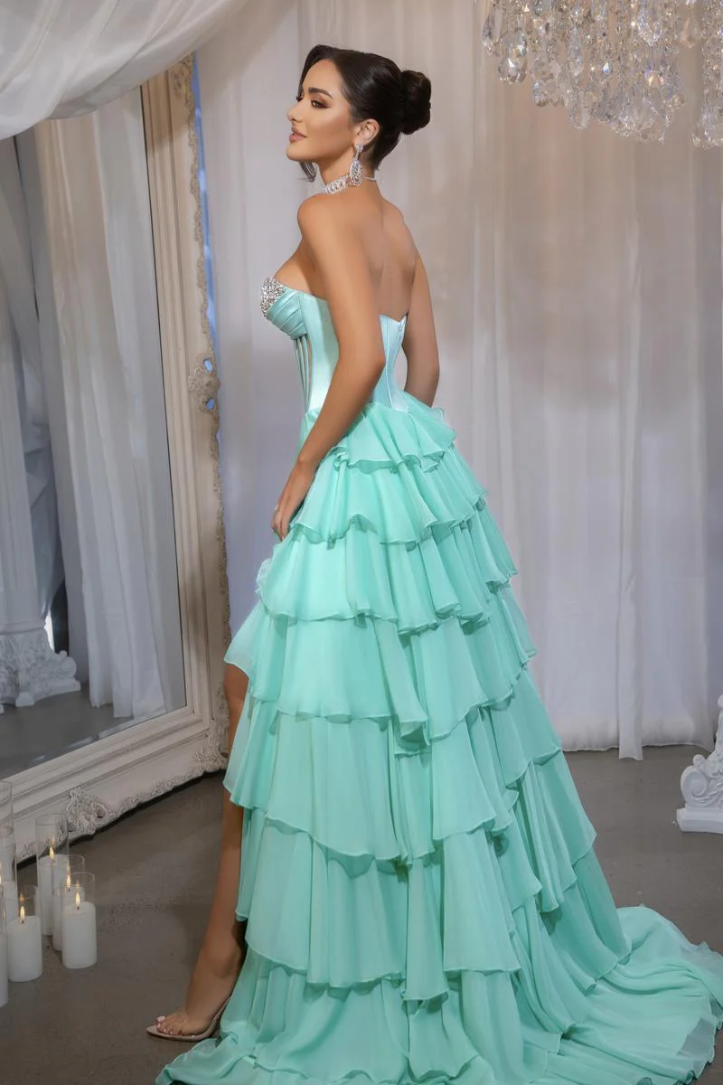 Portia & Scarlett A-Line Ruffle Prom Dress PS25961 - Image 4