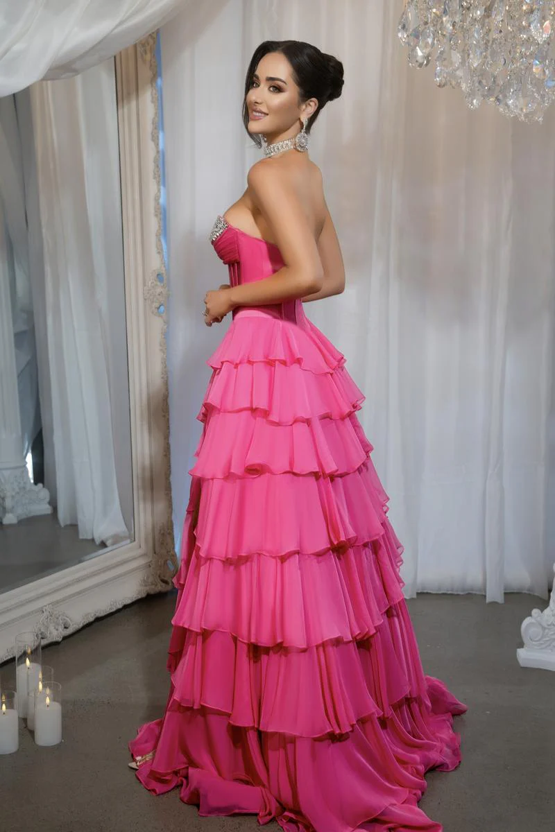 Portia & Scarlett A-Line Ruffle Prom Dress PS25961 - Image 8