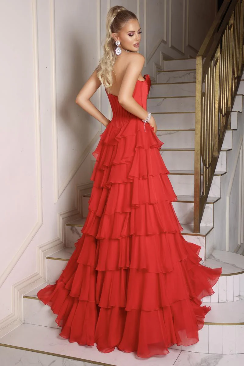 Portia & Scarlett Ruffle Ballgown Prom Dress PS25963 - Image 4