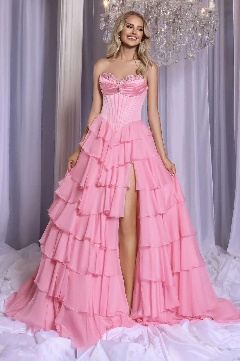 Portia & Scarlett Ruffle Ballgown Prom Dress PS25963 - Image 9