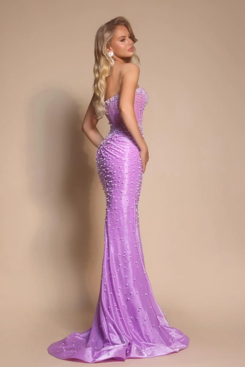 Portia and Scarlett Pearl Illusion Prom Dress PS26002 - Image 4