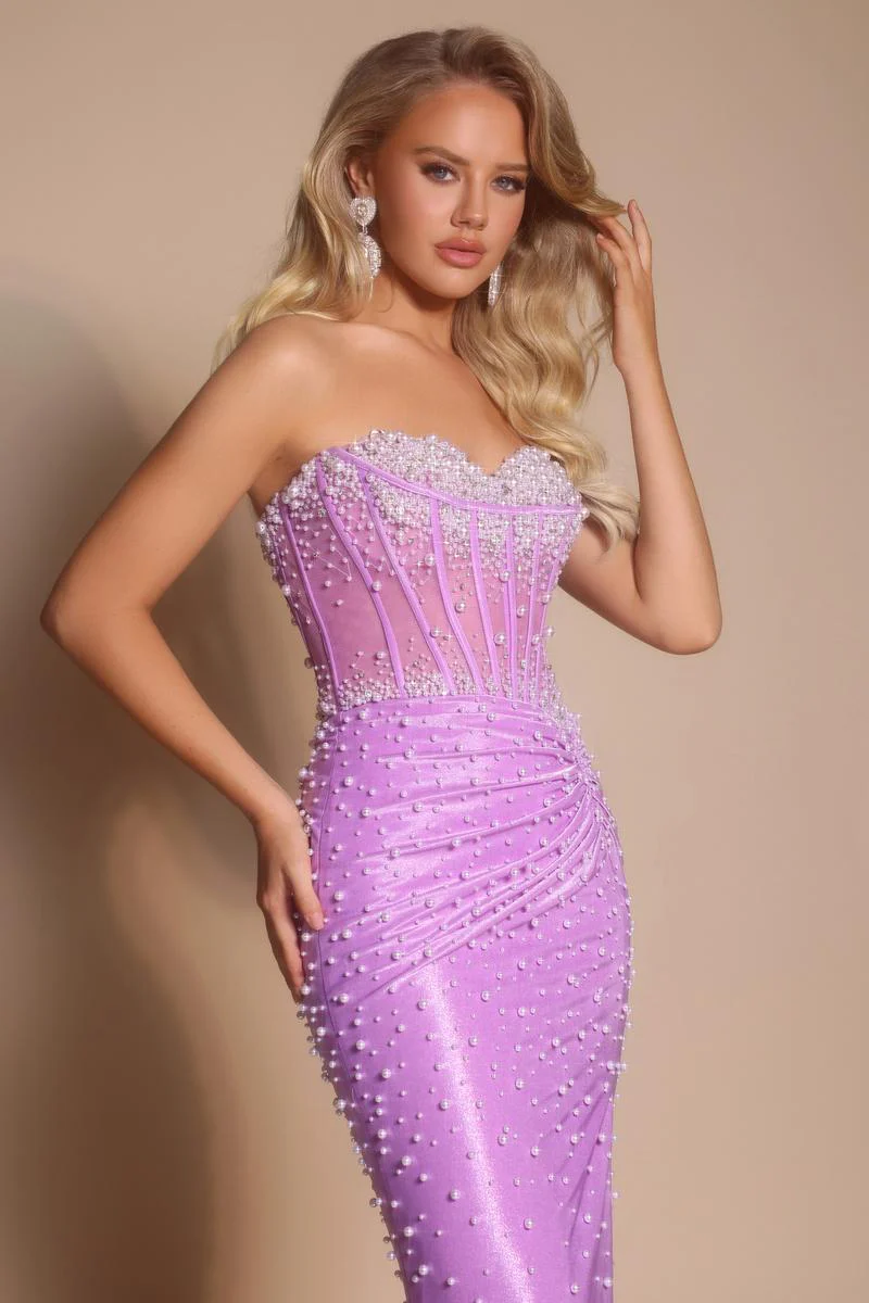 Portia and Scarlett Pearl Illusion Prom Dress PS26002 - Image 5
