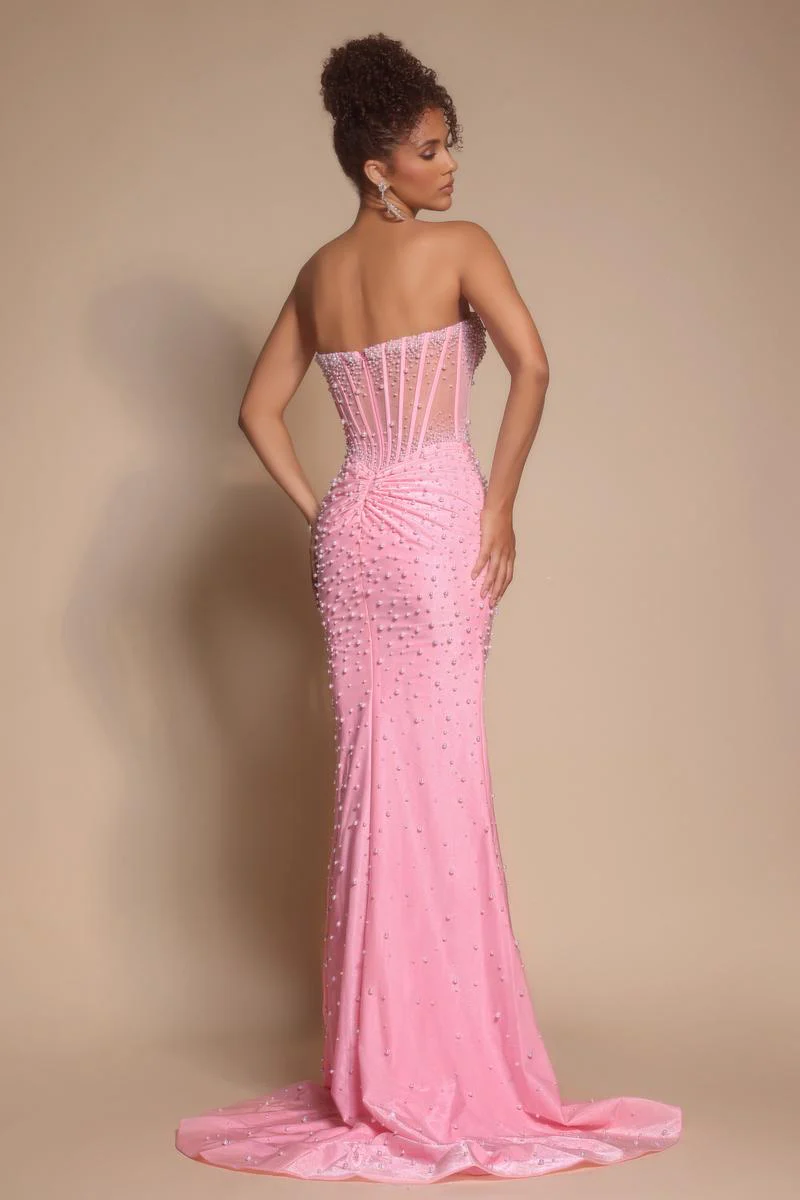Portia and Scarlett Pearl Illusion Prom Dress PS26002 - Image 8