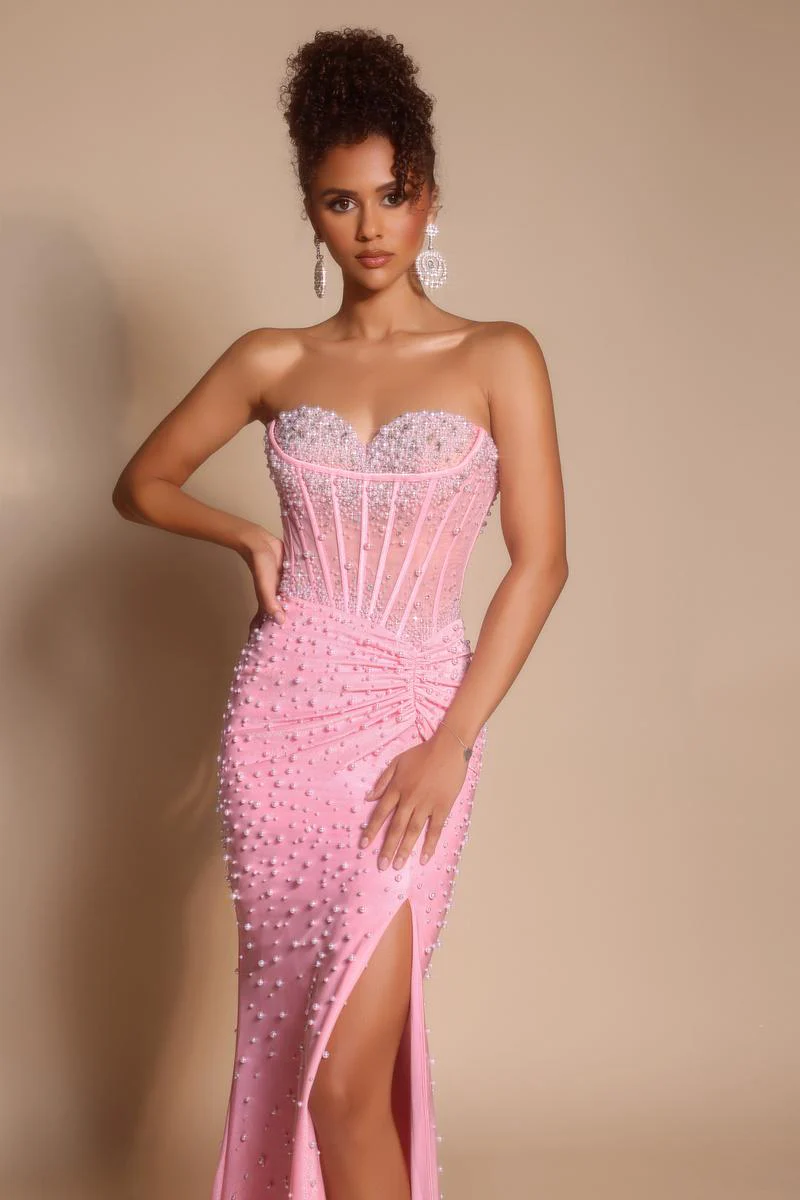 Portia and Scarlett Pearl Illusion Prom Dress PS26002 - Image 9