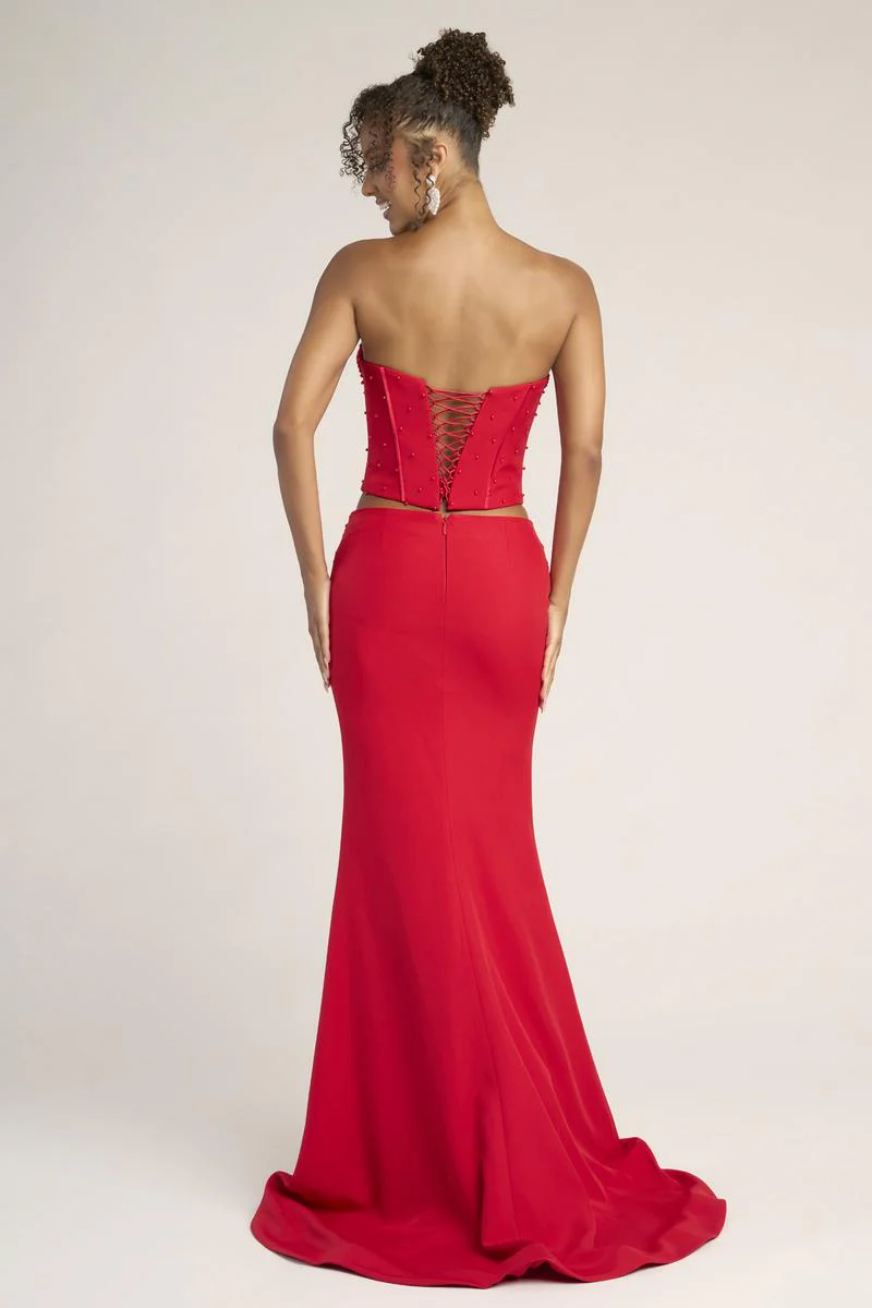 Portia & Scarlett Two Piece Pearl Prom Set PS26007 - Image 2