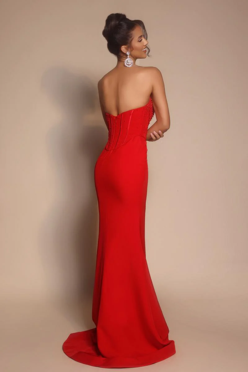 Portia & Scarlett Beaded Bodice Fitted Prom Dress PS26008 - Image 6