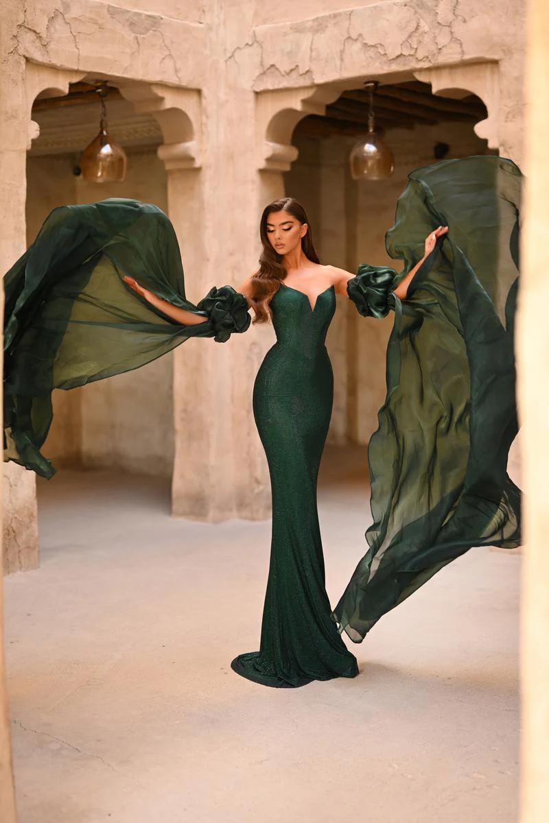 Portia and Scarlett Cape Sleeve Prom Dress PS26010 - Image 2