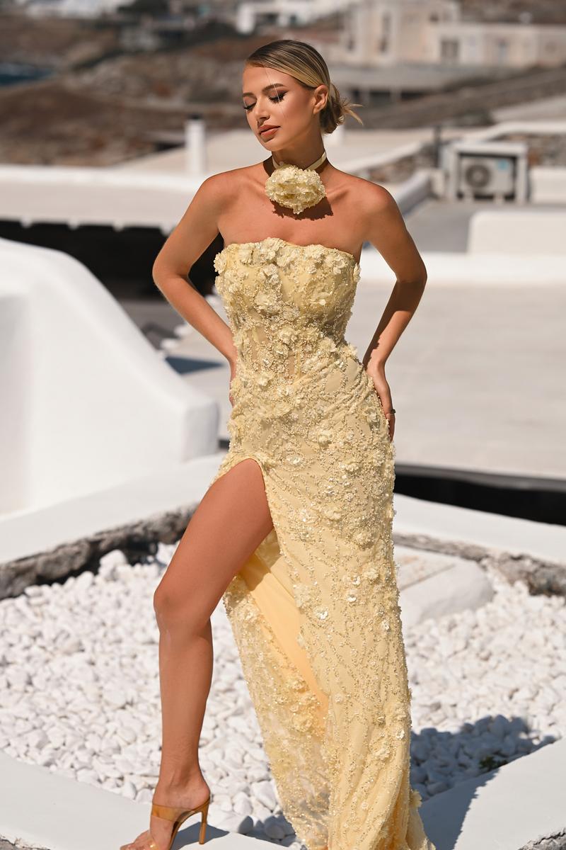Portia & Scarlett 3D Applique Fitted Prom Dress PS26011 - Image 3