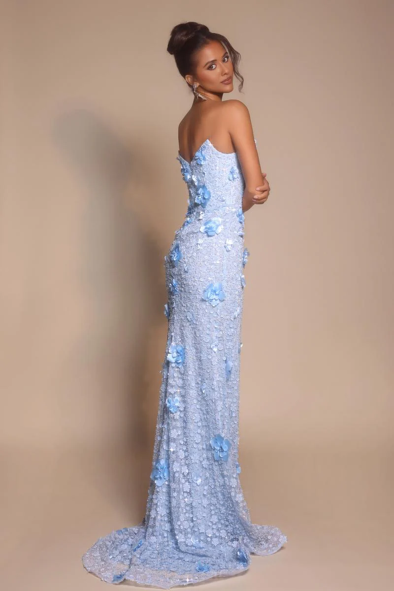 Portia and Scarlett Strapless 3D Floral Fitted Prom Dress PS26019 - Image 2