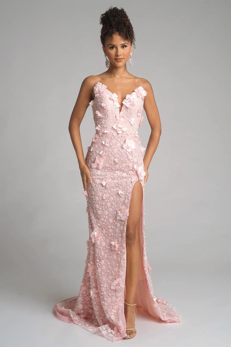 Portia and Scarlett Strapless 3D Floral Fitted Prom Dress PS26019 - Image 4