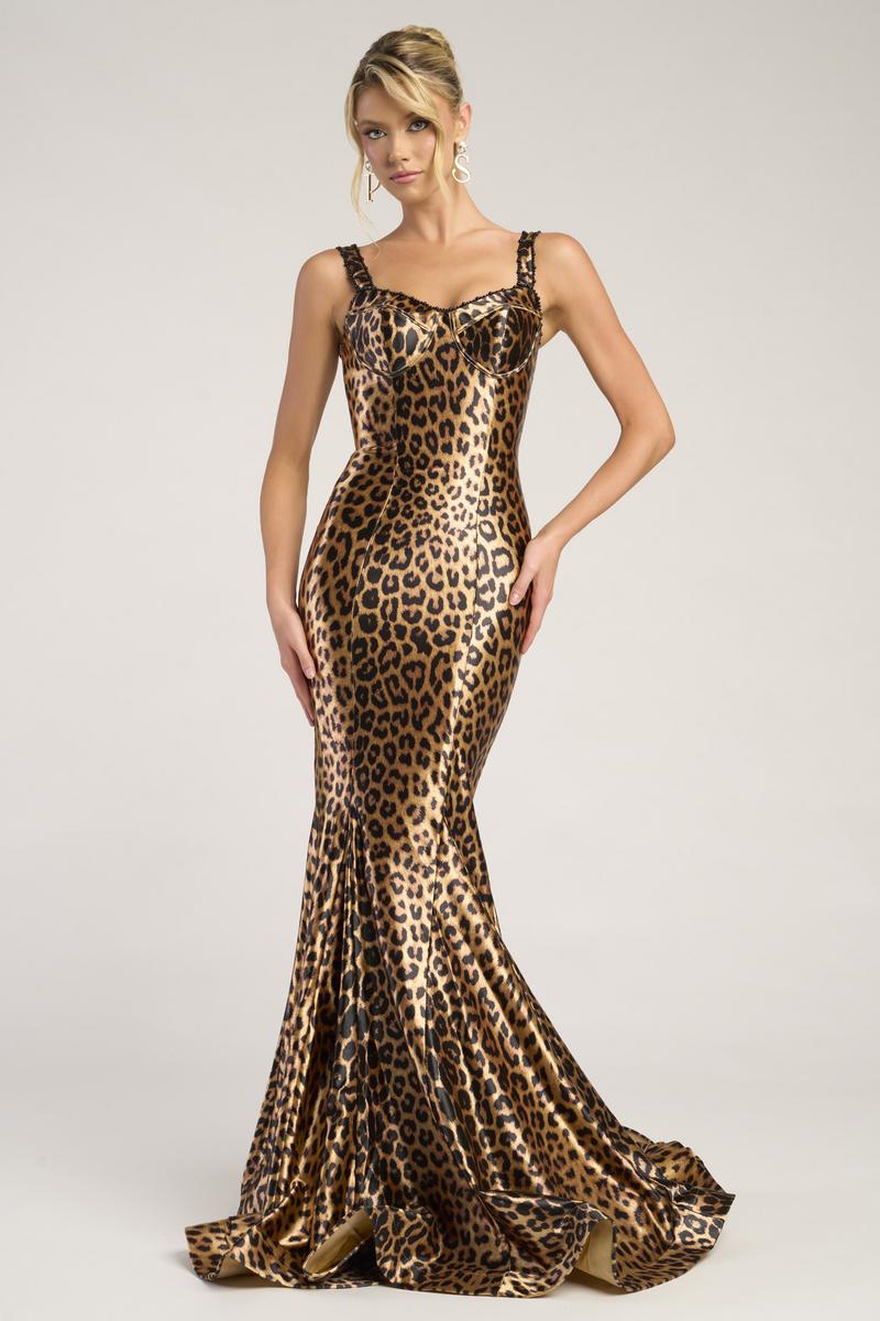 Portia & Scarlett Leopard Print Mermaid Prom Dress PS26023 - Image 5