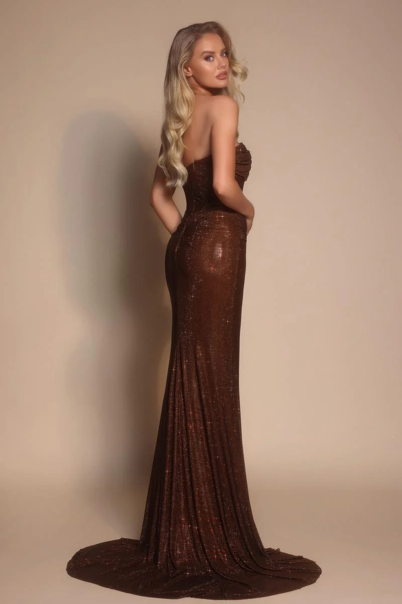 Portia & Scarlett Fitted Illusion Plunge Prom Dress PS26026 - Image 19