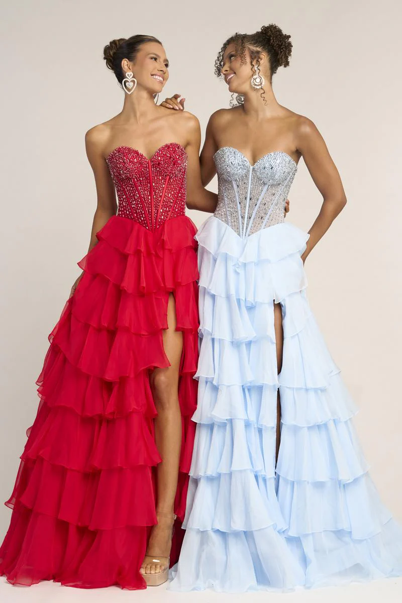 Portia and Scarlett Strapless Corset A-line Prom Dress PS26037 - Image 3