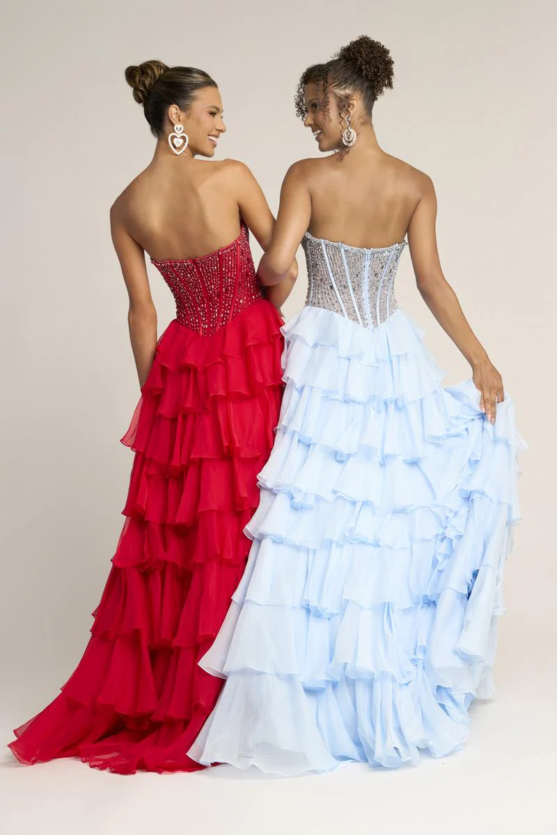 Portia and Scarlett Strapless Corset A-line Prom Dress PS26037 - Image 4