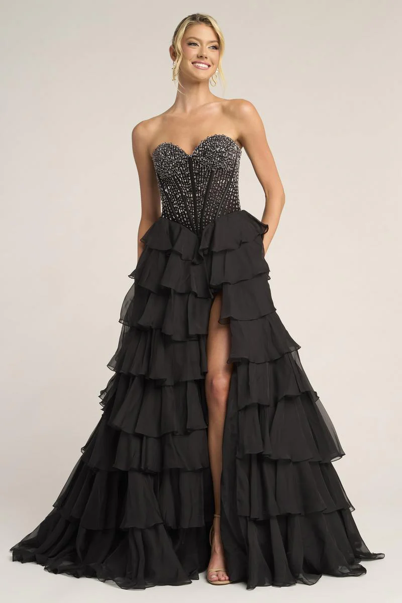Portia and Scarlett Strapless Corset A-line Prom Dress PS26037 - Image 5