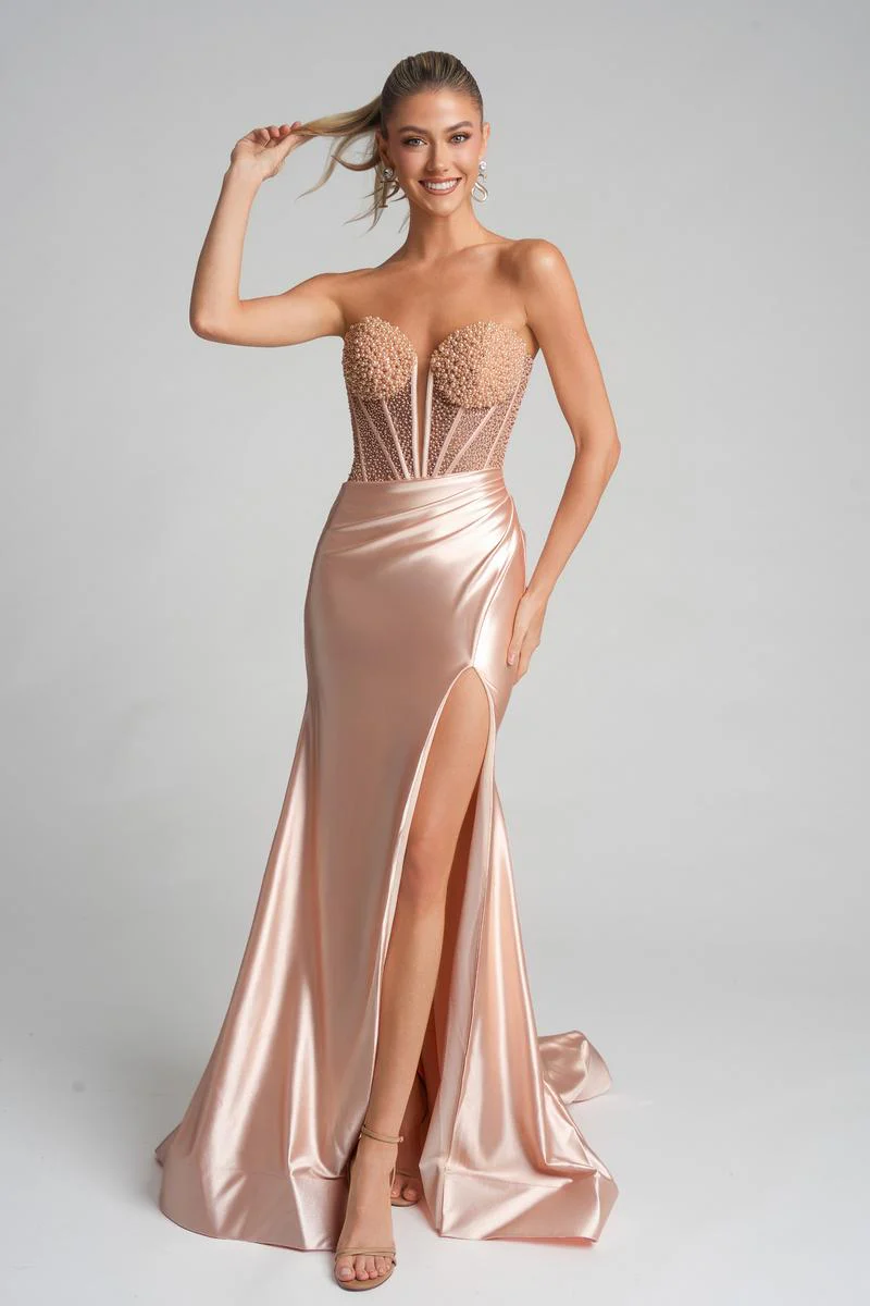 Portia and Scarlett Strapless Corset Prom Dress PS26039 - Image 9