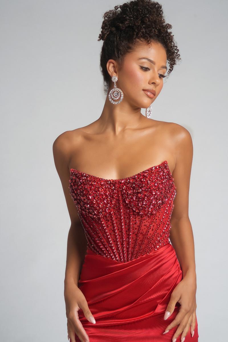 Portia and Scarlett Strapless Corset Prom Dress PS26041 - Image 11
