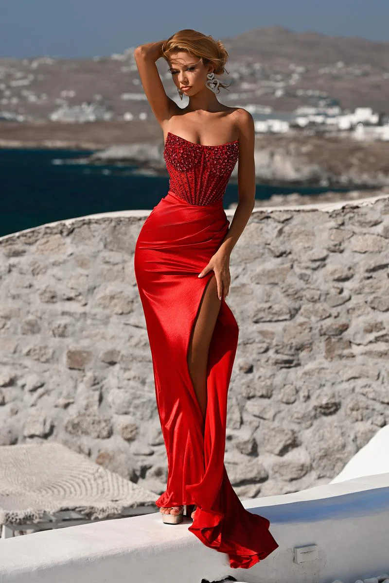 Portia and Scarlett Strapless Corset Prom Dress PS26041 - Image 7
