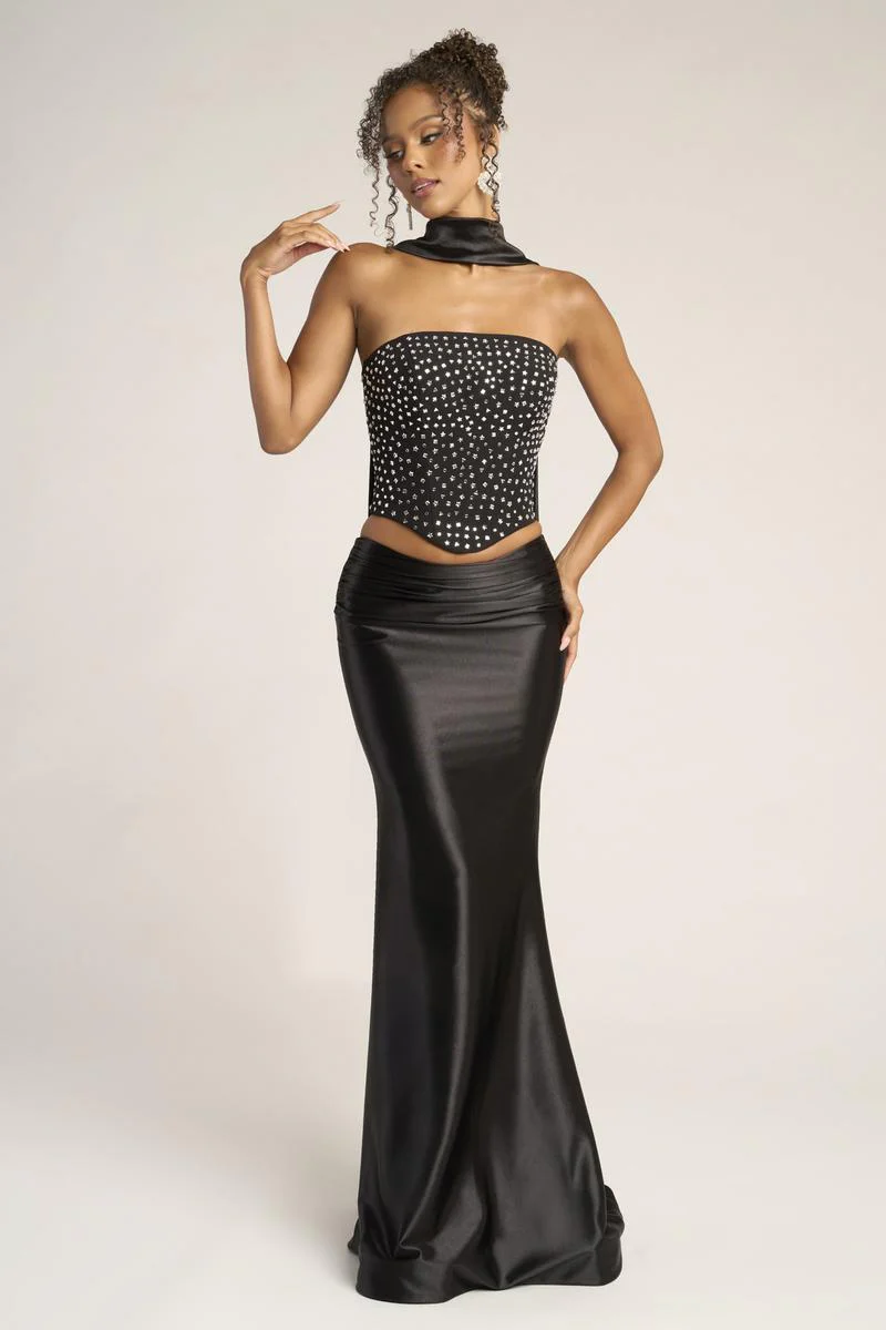 Portia and Scarlett Two Piece Corset Prom Dress with Scarf PS26042 - Image 3
