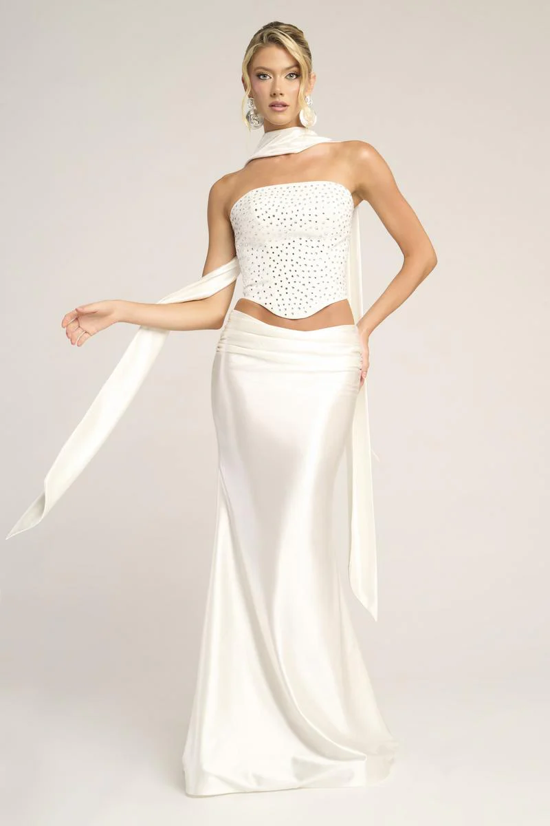 Portia and Scarlett Two Piece Corset Prom Dress with Scarf PS26042 - Image 5