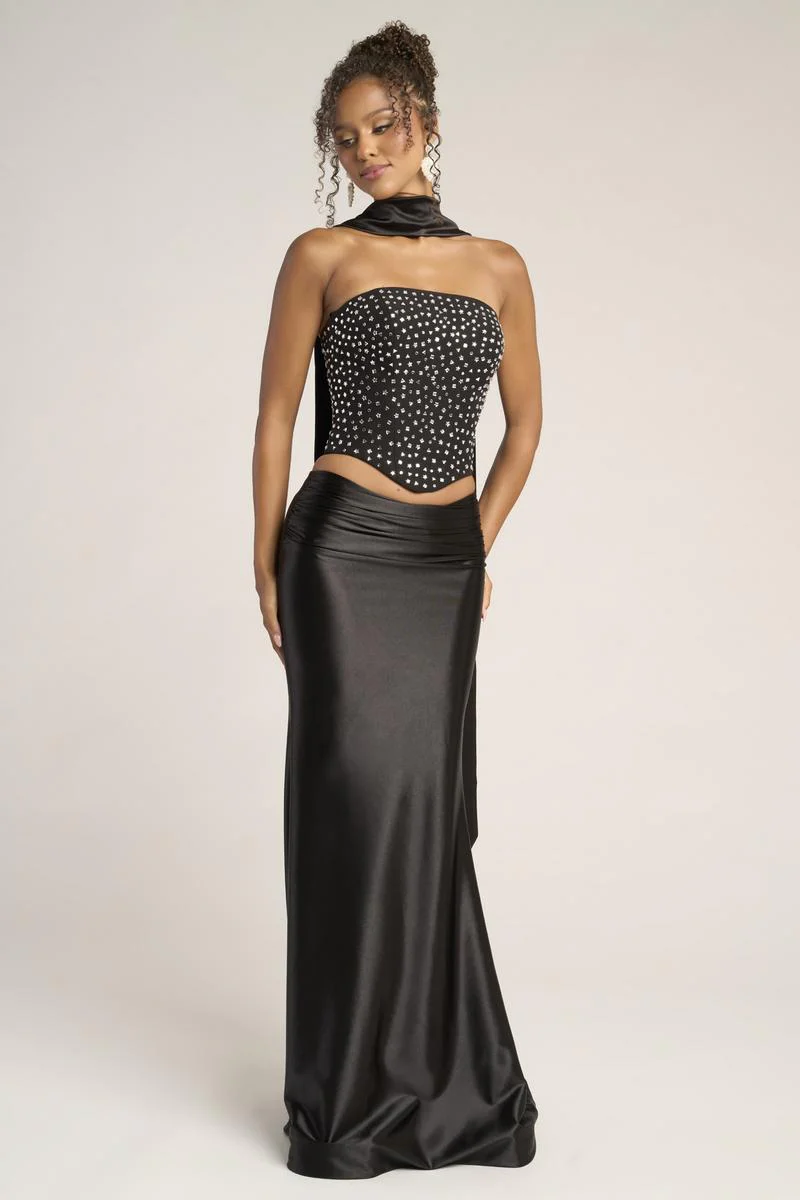 Portia and Scarlett Two Piece Corset Prom Dress with Scarf PS26042 - Image 8