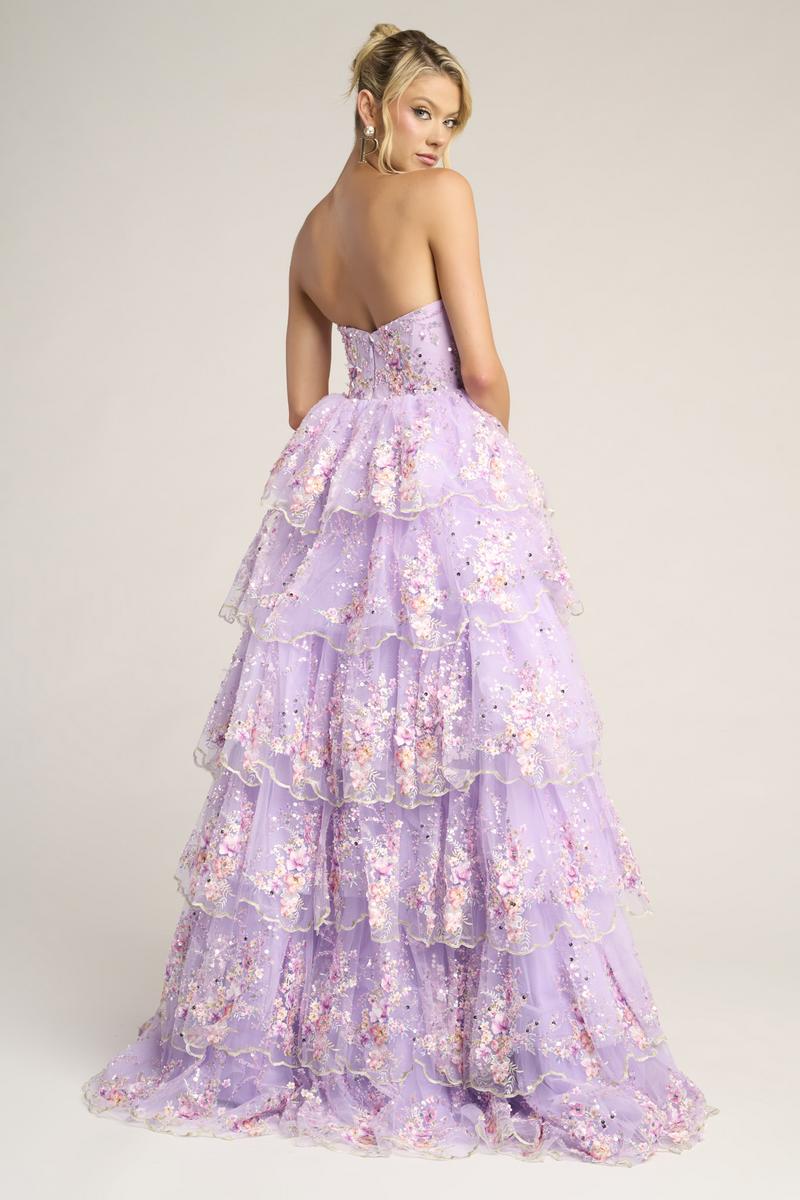 Portia and Scarlett Floral Corset Ball Gown Prom Dress PS26051 - Image 2