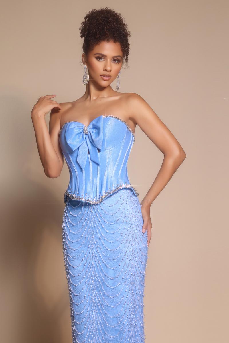 Portia and Scarlett Two Piece Corset Bow Prom Dress PS26054 - Image 3