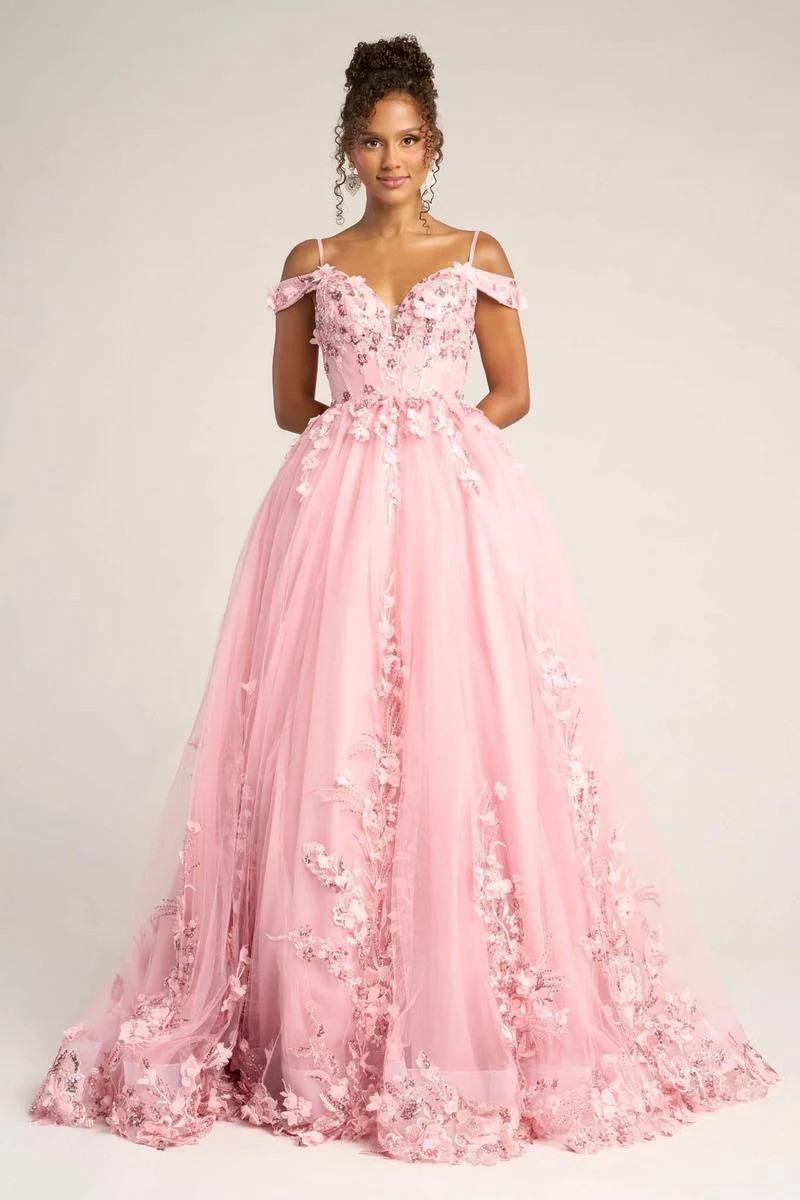 Portia and Scarlett Corset Lace Ball Gown Prom Dress PS26055