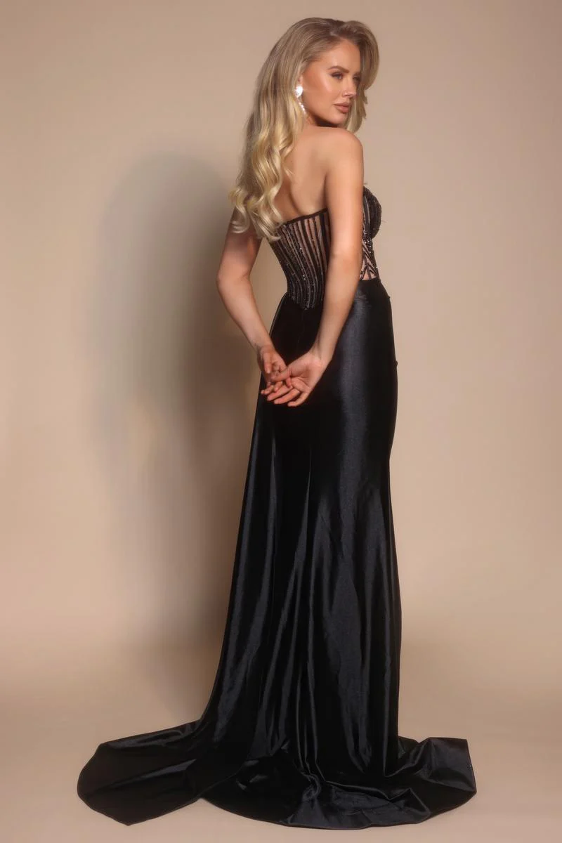 Portia and Scarlett Strapless Sheer Corset Prom Dress PS26056 - Image 4