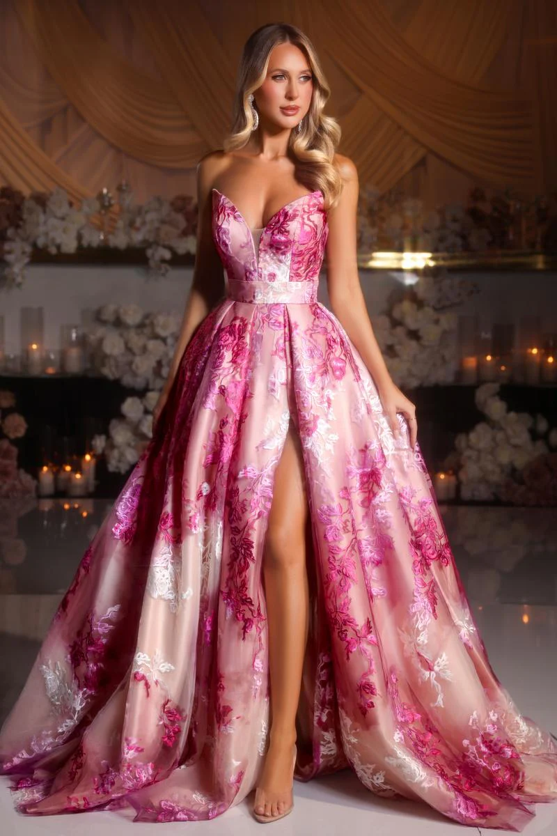 Portia & Scarlett A Line Embroidered Prom Dress PS26075